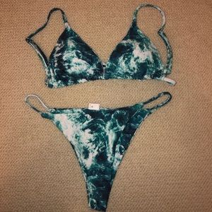 Ocean printed bikini top and bottom